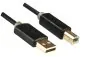 Preview: DINIC HQ USB 2.0 Kabel A Stecker auf B Stecker, Monaco Range, schwarz, 2m
